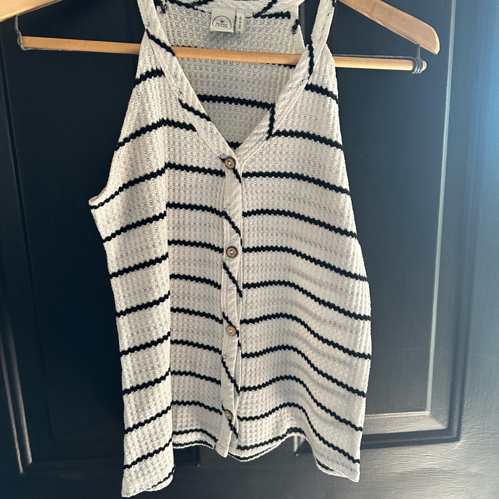 Paper Crane Sleeveless Striped Waffle Knot Tie
Bottom Top Size XS